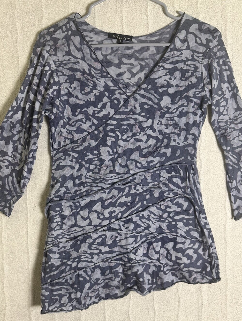 Dunia Y2K Fairy Grunge Blouse Asymmetrical Tiered Artsy Cotton  Sz S